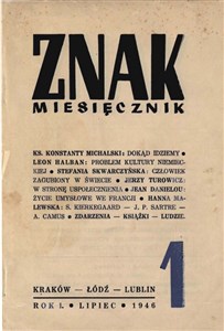 Miesięcznik "Znak"Reprint nr 1 z 1946 roku