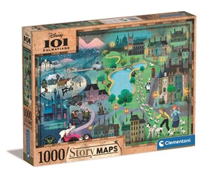 Puzzle 1000 Story maps 101 Dalmatyńczyków 39665