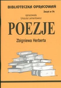 Biblioteczka Opracowań Poezje Zbigniewa Herberta Zeszyt nr 54 - Księgarnia Niemcy (DE)