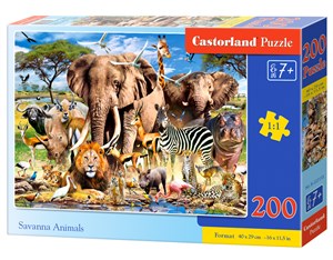 Puzzle 200 Zwierzęta sawanny B-222155 - Księgarnia UK