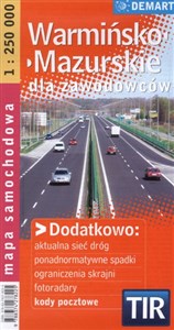 Warmińsko-mazurskie dla zawodowców TIR mapa samochodowa 1:250 000
