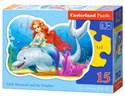 Puzzle 15 Konturowe Little Mermaid and the Dolphin