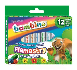 Flamastry ze stempelkami 12 kolorów Bambino - Księgarnia UK
