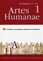 Artes Humanae 1/2016 Problemy i perspektywy badawcze humanistyki