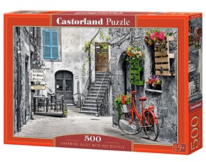 Puzzle Charming Alley with Red Bicycle 500 B-53339 - Księgarnia UK