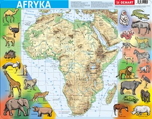 Puzzle ramkowe 72 Afryka mapa fizyczna