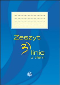 Zeszyt 3 linie z tłem niebieski