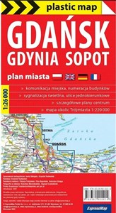 Gdańsk Gdynia Sopot foliowany plan miasta 1:26 000
