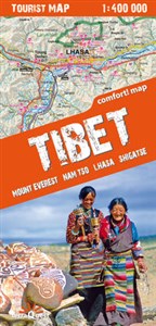 Tybet Mount Everest Nam tso Lhasa Shigatse mapa południowej części Tybetu 1:400 000