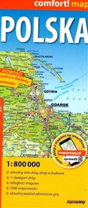 Polska laminowana mapa samochodowo-administracyjna 1:800 000