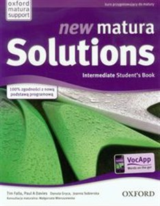 New Matura Solutions Intermediate Student's Book + broszura Zakres podstawowy i rozszerzony Kurs przygotowujący do matury. Szkoła ponadgimnazjalna