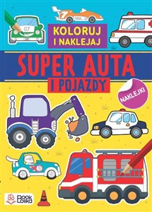 Super auta i pojazdy Kolorowanki z naklejkami