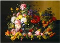 Puzzle Martwa natura z kwiatami i owocami Severin Roesen 1000 - 