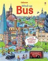 Wind-up bus book with slot-together tracks