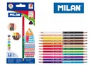 Kredki Milan trójkątne dwustronne / dwukolorowe 24 kolory - 