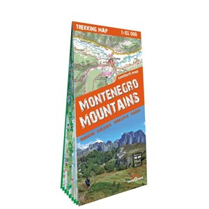 Góry Czarnogóry laminowana mapa trekkingowa 1:65 000 Montenegro Mountains: Durmitor, Bjelasica, Prokletije, Komovi