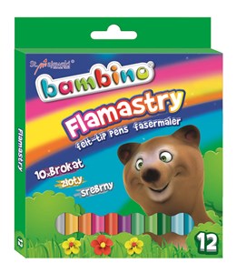 Flamastry brokatowe 12 kolorów Bambino